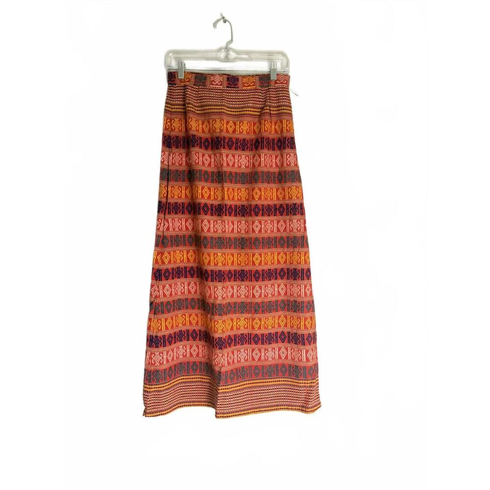 Vintage 1960s Ethnic Brocade Maxi Column Skirt Size Small